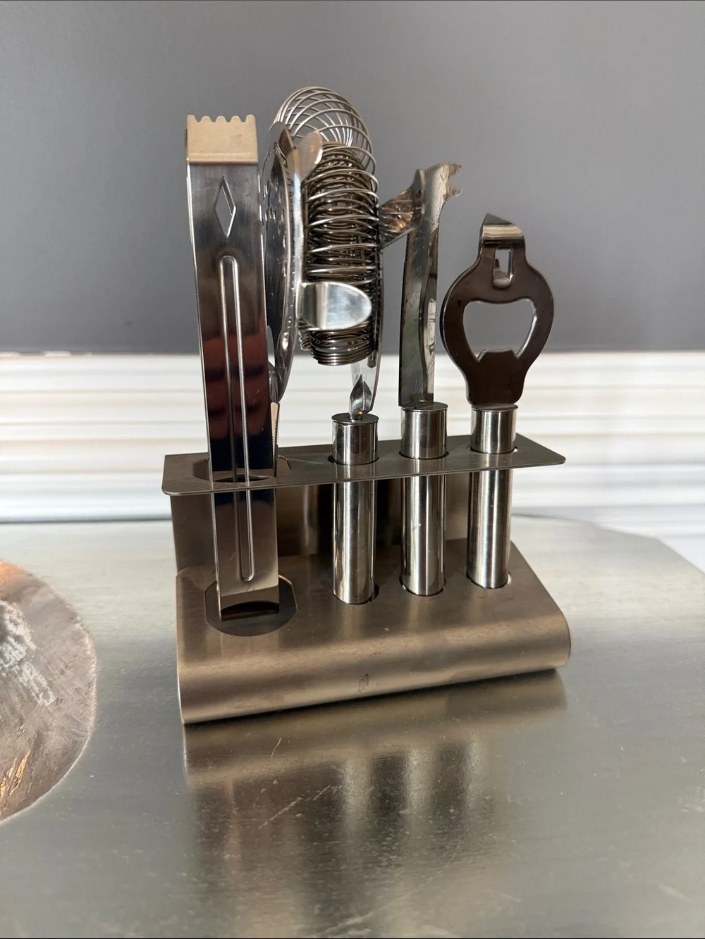 Stainless Steel Bar Tool Set with Stand